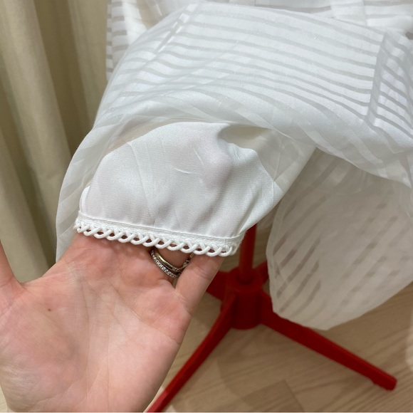 Anthropologie Leifsdottir Skirt, Shadow Stripe, Midi, White, Women’s (US 6) - Picture 5 of 11